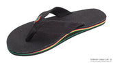 The Rastafarian - Single Layer Black Hemp with Rasta Mid Sole and 1" Strap