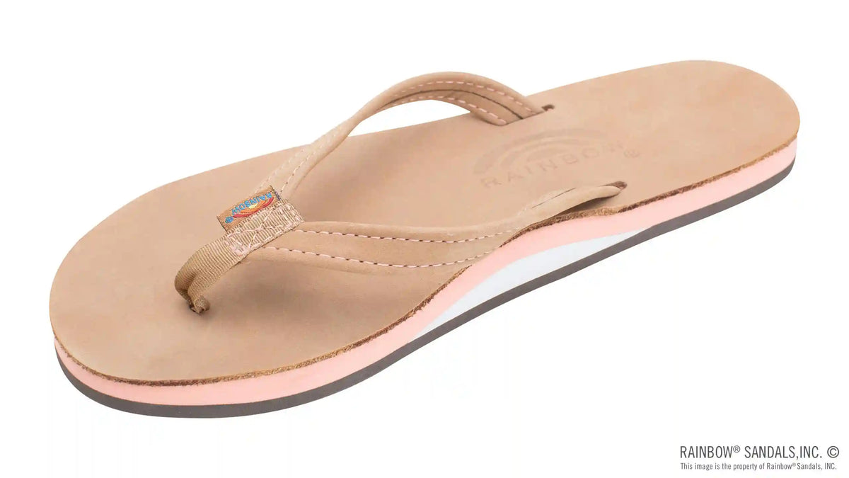 The Tropics - Single Layer Premier Leather with Colorful Mid Sole and a 1/2" Narrow Strap