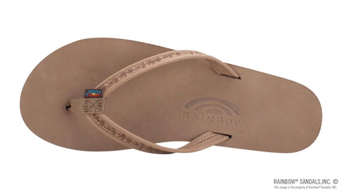 Las Flores - Single Layer Premier Leather with a Floral 1/2" Narrow Strap