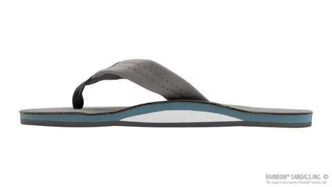 Signature Series -  Women's Single Layer Premier Grey Leather Lt. Blue Midsole 1" Wide Strap