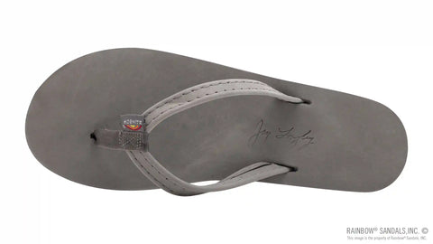 Signature Series -  Women's Single Layer Premier Grey Leather Lt. Blue Midsole 1/2" Narrow Strap