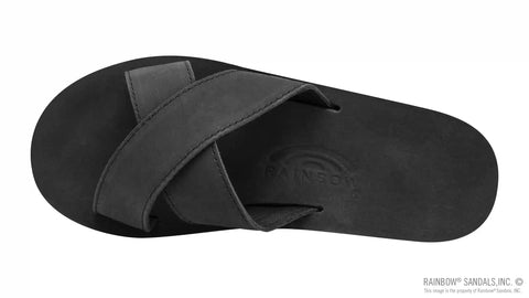 Premier Leather Single Layer Arch Cross Strap Flat Stitch