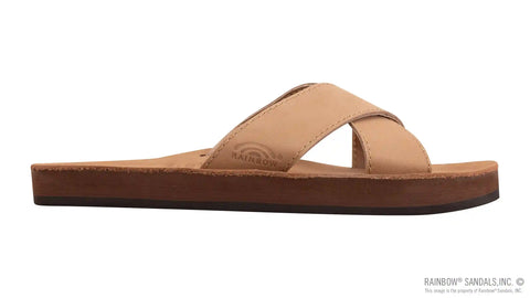 Premier Leather Single Layer Arch Cross Strap Flat Stitch