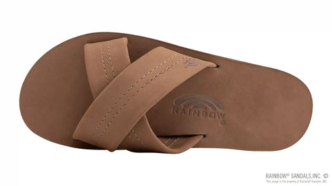 Premier Leather Double Layer Arch Cross Strap Rolled Stitch