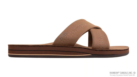 Premier Leather Double Layer Arch Cross Strap Rolled Stitch