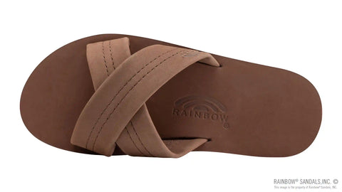 Premier Leather Double Layer Arch Cross Strap Rolled Stitch