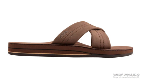 Premier Leather Double Layer Arch Cross Strap Rolled Stitch
