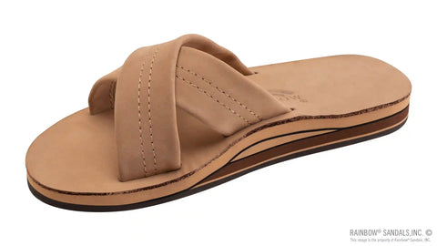 Premier Leather Double Layer Arch Cross Strap Rolled Stitch