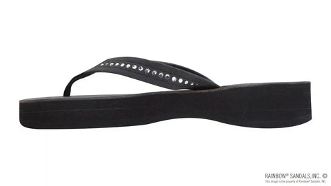 Four Layer Leather Wedge - 3/4" Strap with Crystals