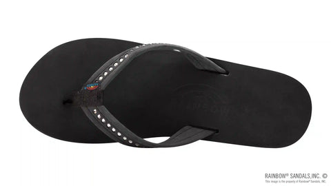 Six Layer Leather Wedge - 3/4" Strap with Crystals
