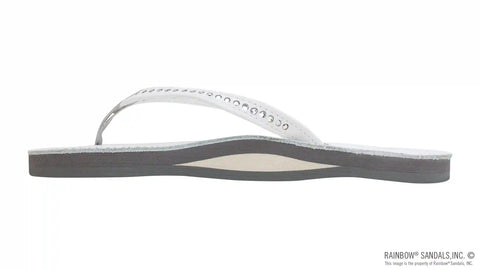 Crystal Collection - Single Layer Arch Support Leather 1/2" Narrow Strap with Crystals