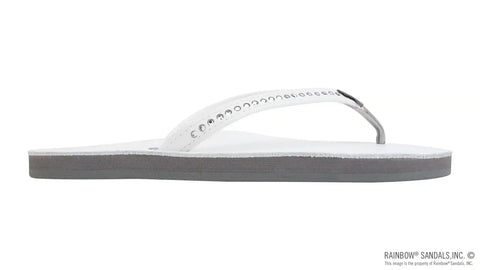 Crystal Collection - Single Layer Arch Support Leather 1/2" Narrow Strap with Crystals