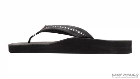 Crystal Collection - Double Layer Arch Support Leather 3/4" Medium Strap w/ Crystals