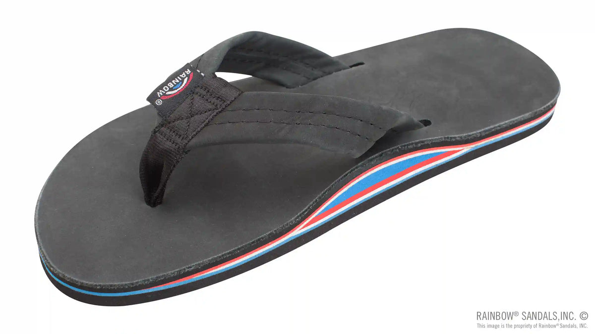 The Americana - Men's Single layer Premier  Leather Red White & Blue Mid Sole