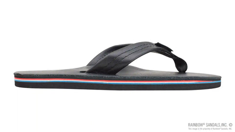 The Americana - Men's Single Layer Classic Leather with Red White & Blue Mid Sole