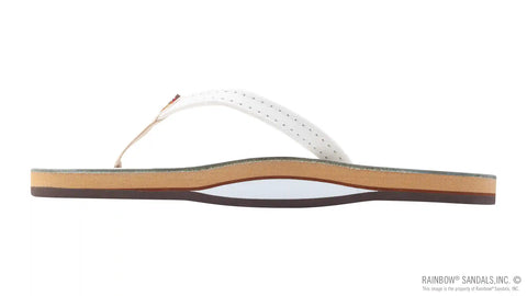 Cloud Dancer Leather Single Layer Arch Narrow Strap
