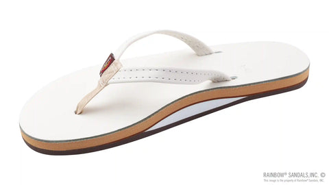 Cloud Dancer Leather Single Layer Arch Narrow Strap