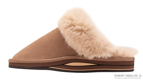 Sunset Snugs2 - Leather, Fleece Lined Slipper Double Layer Arch