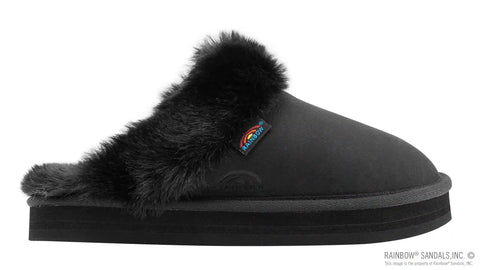 Sunset Snugs - Leather, Fleece Lined Slipper Single Layer Arch