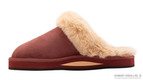 Sunset Snugs - Leather, Fleece Lined Slipper Single Layer Arch