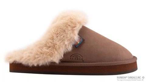 Sunset Snugs - Leather, Fleece Lined Slipper Single Layer Arch