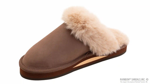 Sunset Snugs - Leather, Fleece Lined Slipper Single Layer Arch