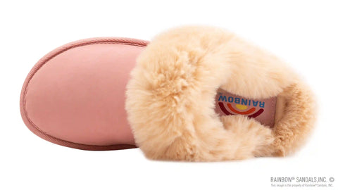 Sunset Snugs - Leather, Fleece Lined Slipper Single Layer Arch