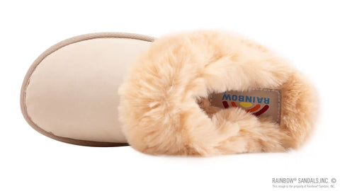 Sunset Snugs - Leather, Fleece Lined Slipper Single Layer Arch