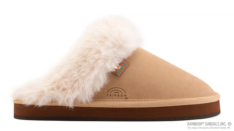 Sunset Snugs - Leather, Fleece Lined Slipper Single Layer Arch