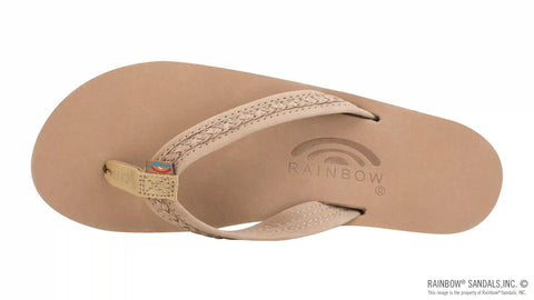 The Willow – Double Layer Arch Support Premier Leather with Inset Double Braided 3/4” Medium Strap
