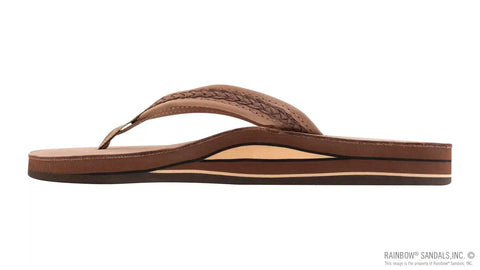 The Willow – Double Layer Arch Support Premier Leather with Inset Double Braided 3/4” Medium Strap